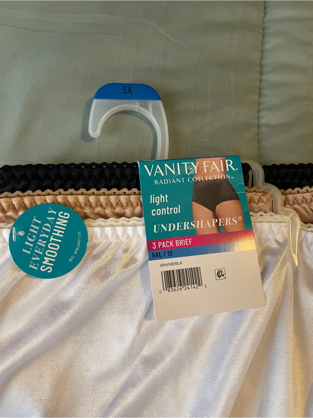 Vanity Fair Satin Light Control Briefs - White + Nude + Black Set size 5XL NWT - Picture 2 of 5